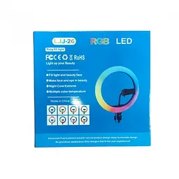 Кільцева Led-лампа 26 см LJJ-26 з тримачем для телефона 3 режими + RGB - мініатюра 6