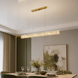 Лінійна золота LED люстра Artlight 88031/L1000GD довжиною 97 см з прозорим декором та 3 режимами 33W