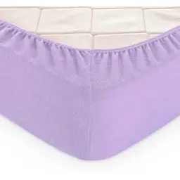 Простирадло махрове на резинці TAG Tekstil Lilac Breeze 60х120х20 см фіолетове 000240860