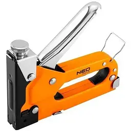 Степлер будівельний Neo Tools 3 в 1, 4-14 мм, тип скоб G, L, E, регулювання забивання скоб (16-031)