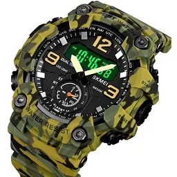 Наручний годинник чоловічий Skmei 1965 Green Camo small size, 1965CMGN (12346) - мініатюра 3