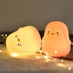 Нічник дитячий Dream Lites Puppy Пінгвін силіконовий сенсорний 7 кольорів світіння Білий (129Y) - мініатюра 6