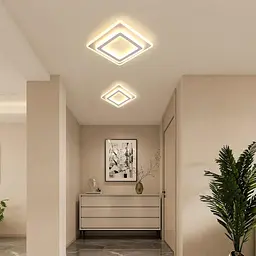 Toolight LED Стельовий світильник Square, 44W 4950LM Сучасний акриловий світлодіодний стельовий світильник білого кольору, яскраві - мініатюра 4