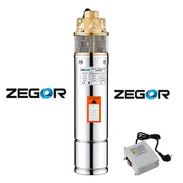 Насос глибинний вихровий Zegor 4SKM-150 з пультом 20 м кабеля 30412 - мініатюра 2