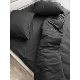 Комплект постільної білизни Ecotton Black двоспальний полісатин чорний (25302) - мініатюра 2