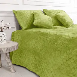 Покривало ТЕП Velour ромб круглий 210х150 см салатове (4-00515_22446) - мініатюра 4