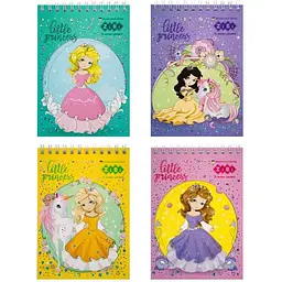 Блокнот ZiBi на пружині зверху PRINCESS, А6, 40 арк., карт.обкл., KIDS Line в асортименті