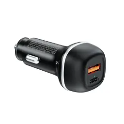 Автомобільний зарядний пристрій ColorWay, Black, 83 Вт, 1xType-C (65 Вт, PD3.0) / 1xUSB (18 Вт, QC3.0), Auto ID (CW-CHA068PD-BK)