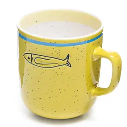 Набір чашок Мамин посуд ELEMI Fish & Chill 4*390 мл з підставкою жовтий(УТ-00094453) - мініатюра 10