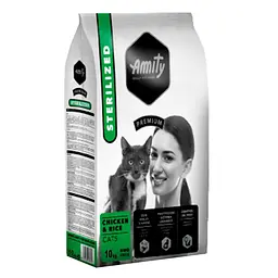 Корм для котів AMITY Sterilized 10 кг для стерилізованих з м'ясом птиці