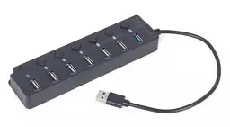 Хаб USB Gembird UHB-U3P1U2P6P-01, Grey, USB 3.1 - 1xUSB 3.1 / 6xUSB 2.0, кабель 50 см