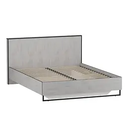 Ліжко двоспальне Moreli Forte F-0010 у стилі Loft на металевих ніжках 1680х980х2126 мм Бетон Тефра