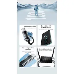 Кабель Baseus Gem Fast-Charging Cable USB to Type-C 100W 1m P10373002211-00 White - мініатюра 7