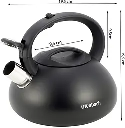 Чайник Happy Kettle з нержавіючої сталі зі свистком матовий Ofenbach 19.5 см kuh0006803 - мініатюра 3