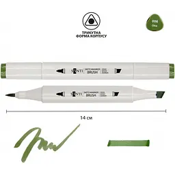 Маркер акварельний Santi sketch SM-06 оливковий 6 шт. (390501) - мініатюра 2