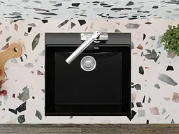 Кухонна мийка Miraggio LAGOON 540 black (0002244) Граніт, Під стільницю/Врізна, Чорний - мініатюра 4
