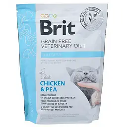Сухий корм Brit GF VetDiet Cat Obesity для кішок, за за зайвої ваги та ожиріння, з куркою та горохом, 400 г - мініатюра 3