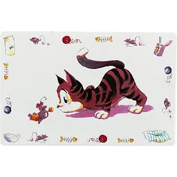 Килимок під миску Trixie Comic Cat 44 см / 28 см (сірий)