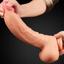 Фалоімітатор - Dual-Layered Silicone Cock 12" Flesh #1 - мініатюра 4