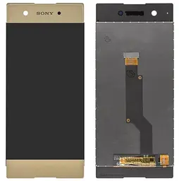 Дисплей LCD Sony G3112 Xperia XA1 Dual/ G3116/ G3121/ G3125 з сенсором золотий