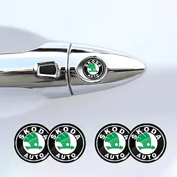 Наклейка з логотипом Skoda №2 для автоключів d=15 мм Пластикова об'ємна (Завод) - мініатюра 4