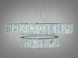 Підвісна LED люстра Diasha 585/800+500HR хром 135 Вт пульт 23 м2 - мініатюра 4