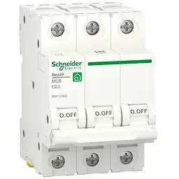 Автоматичний вимикач Schneider Electric RESI9 6kA 3P 63A C (R9F12363)