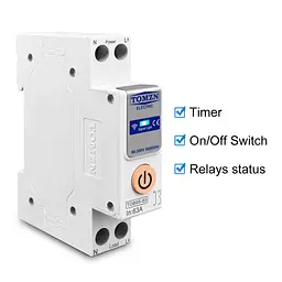 Розумний автоматичний вимикач Tuya Wi-Fi із захистом TOMZN TOB9S-VAP 1P+N 110/220V 1–63A Цифрове реле з лічильником (19644)