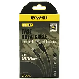 Кабель Awei CL-97 Lightning cable 1m Black - мініатюра 2