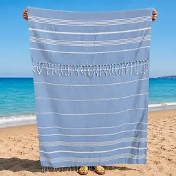 Рушник пештемаль Turkey Towel 100х180 см легкий великий для пляжу басейну бані сауни підстилка на дачу пікнік природу відпустку море Organik блакитний