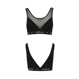Топ з прозорою вставкою Passion PS002 TOP XL, black - мініатюра 5