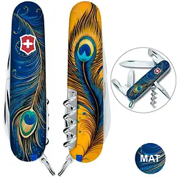Ніж Victorinox Spartan Ukraine 91мм 13функ Чарівне перо Жар-Птиці