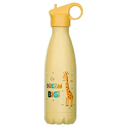 Термопляшка дитяча Maestro MR-1645-D 400мл Giraffe жовта з малюнком