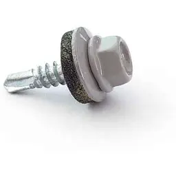 Саморіз даховий FASTENERS HOUSE 4,8 х 35 Біло-алюмінієвий 50шт/уп. зі свердлом Економ КД SDS (9006)