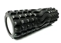 Масажний ролик EasyFit Wavyspines 33 см Чорний (EF-3701-Bk)
