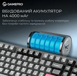 Механічна ігрова клавіатура GamePro MK-305-BK Asgard Drakkar Keychron Super Red Switch Bluetooth 5.2/2.4 ГГц/USB Black - мініатюра 11