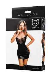 Міні-сукня Glossy Rimma wetlook L (чорний) - мініатюра 4