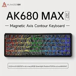 Ігрова дротова магнітна клавіатура AJAZZ AK680 MAX / RGB / Magnetic Switch / 8К / Black Lines - мініатюра 2