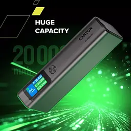 Батарея універсальна Canyon 20000mAh OnPower 230 TFT PD/130W Dark Grey (CNS-CPB230DG) - мініатюра 12