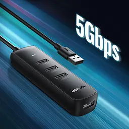 Хаб USB 3.2 Type A -> 4xUSB 3.2 Активний, 1м Чорний CM416 UGREEN - мініатюра 5