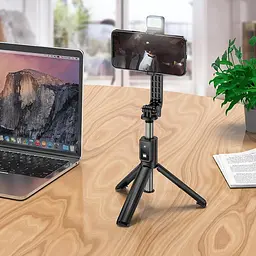 Селфі-монопод Hoco Treasure aluminum alloy fill light Gimbal version live broadcast support K15 Bluetooth - мініатюра 3