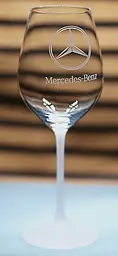 Винний келих 480 мл з гравіюванням Мерседес Mercedes-Benz  подарунок для автолюбителя  скляний фужер з логотипом - мініатюра 2