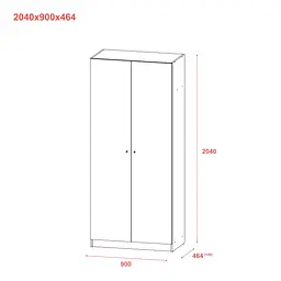 Шафа для одягу Doros Промо Антрацит 2 ДСП 90х48х204 (44900523) - мініатюра 6