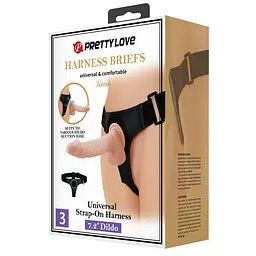 Страпон Pretty Love Harness Briefs Kevin 7.2 Dildo, тілесний PRETTY LOVE BW-022091NR 103608 - мініатюра 1