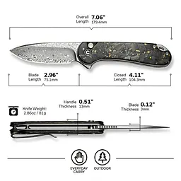 Ніж складаний Civivi Elementum II Shredded Carbon C18062P-10 - мініатюра 9