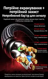 Мережевий кабель Ethernet UGREEN NW153 5 м патч-корд RJ45 на обох кінцях Cat 8 із теоретичною швидкістю до 40 Гбіт/с фактична швидкість залежить від портів обох пристроїв сумісний із Cat 6A та нижчими категоріями текстильне обплетення жили з чистої міді екранування F/FTP пройшов випробування на понад 10 000 згинань смуга пропускання 2000 МГц чорний (80433) - мініатюра 3