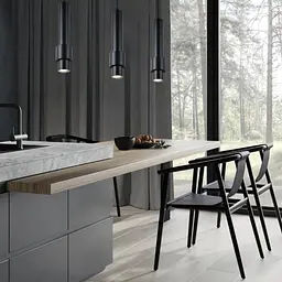 Люстра підвісна Sirius RT523 BK 7W 70 x 1000 mm - мініатюра 2