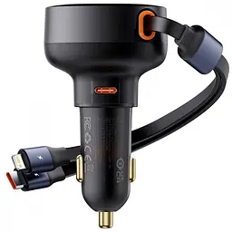 АЗП Baseus Enjoyment Pro 60W (Type-C) + Retractable Type-C+Lightning Cables, в асортименті