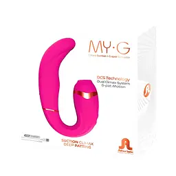 Вібратор Adrien Lastic My G із вакуумною стимуляцією клітора, 16х3.5 см рожевий - мініатюра 2