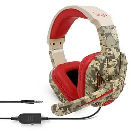 Дротові ігрові навушники iPega Gaming PG-R005, 3.5mm, Noice Reduction, 1.2m, Comouflage-Red - мініатюра 4